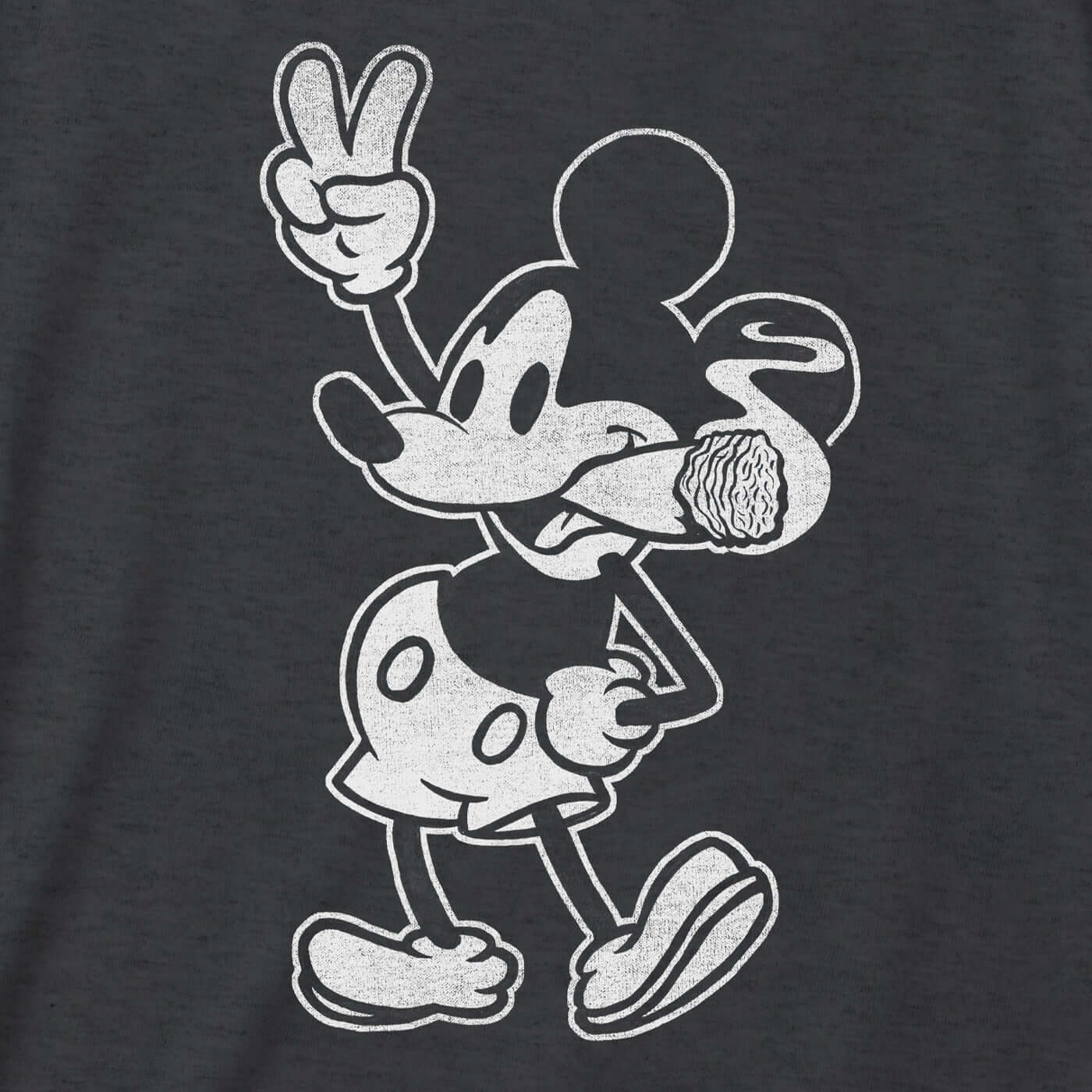 closeup of steamboat willie smoking a cigar graphic t-shirt