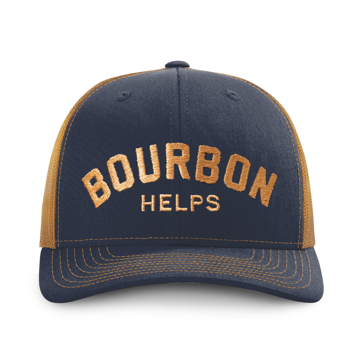 bourbon helps hat richardson 112 with caramel colored embroidery