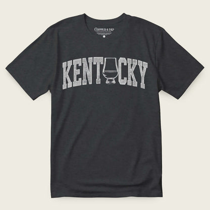 black Kentucky Bourbon T-Shirt with a whiskey glass
