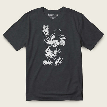 steamboat willie with a cigar graphic t-shirt